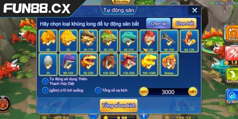 Khai phá sức mạnh ẩn giấu của bắn Khủng Long FUN88