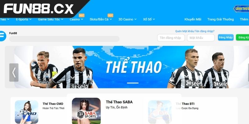 Fun88 mang đến sân chơi thể thao trực tuyến sôi động nhiều sự kiện